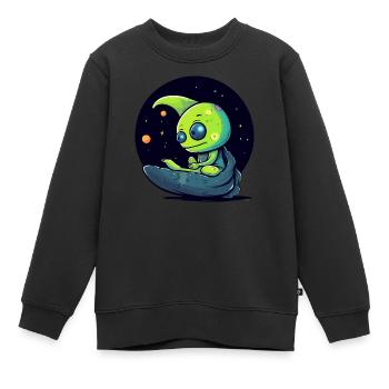Mino der Außerirdische - Kinder Premium Organic Sweatshirt - Schwarz - Vorne - AI Model Kid Female (0cm)