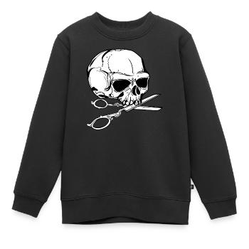 Schneider // Skull // Illustration - Kinder Premium Organic Sweatshirt - Schwarz - Vorne - AI Model Kid Female (0cm)