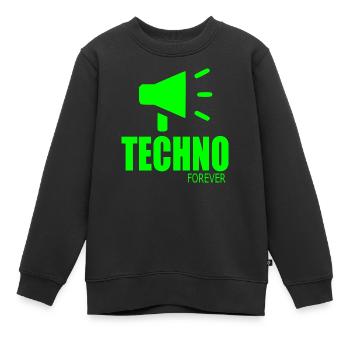 Techno für immer - Kinder Premium Organic Sweatshirt - Schwarz - Vorne - AI Model Kid Female (0cm)