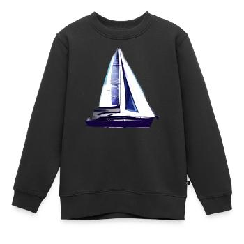 Sailing ship Sailing Sailing Sailing Sailboat - Kids Premium Organic Sweatshirt - black - Front - AI Model Kid Female (0cm)