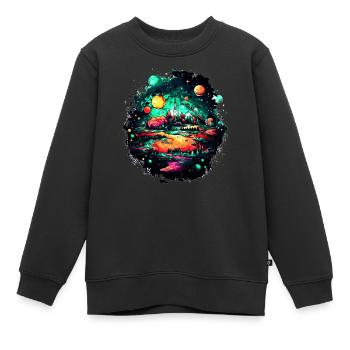 L’univers révèle un spectacle fascinant - Sweat Premium enfant bio - noir - Devant - AI Model Kid Female (0cm)
