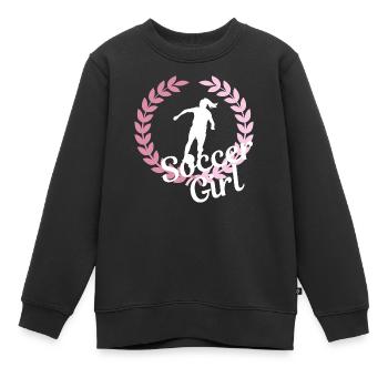 Fußball Mädchen, Frauenfußball, Frauenfußball, Sport - Kinder Premium Organic Sweatshirt - Schwarz - Vorne - AI Model Kid Female (0cm)