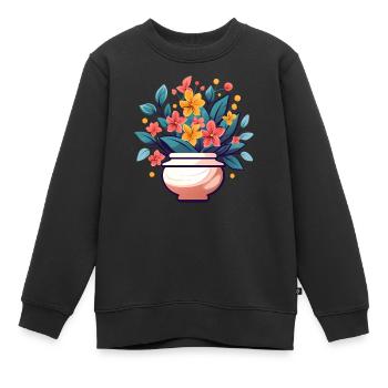 Pflanzen - Kinder Premium Organic Sweatshirt - Schwarz - Vorne - AI Model Kid Female (0cm)