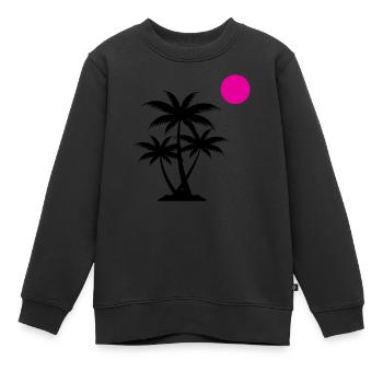 palme sunset - Kinder Premium Organic Sweatshirt - Schwarz - Vorne - AI Model Kid Female (0cm)