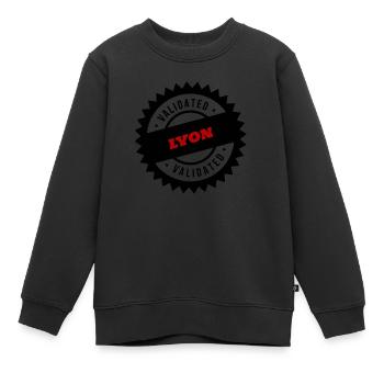 LYON city - Sweat Premium enfant bio - noir - Devant - AI Model Kid Female (0cm)