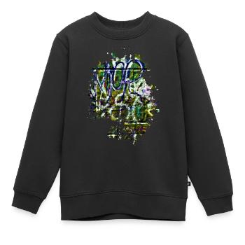 Graffiti - Kinder Premium Organic Sweatshirt - Schwarz - Vorne - AI Model Kid Female (0cm)