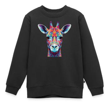 Psychedelic giraffe - Kids Premium Organic Sweatshirt - black - Front - AI Model Kid Female (0cm)