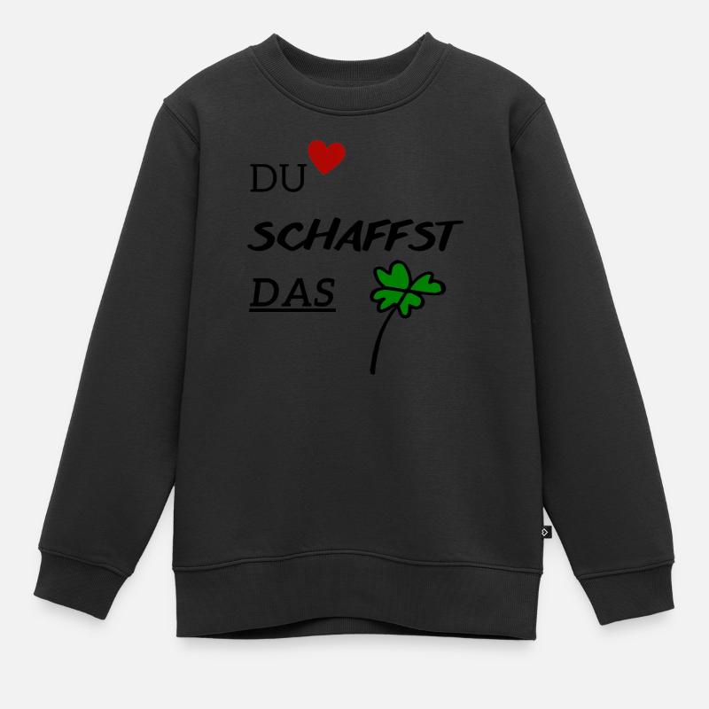 Du schaffst das - Kinder Premium Organic Sweatshirt - Schwarz