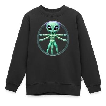 Alien de Vinci - Kinder Premium Organic Sweatshirt - Schwarz - Vorne - AI Model Kid Female (0cm)