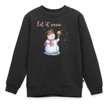 let it snow - Kinder Premium Organic Sweatshirt - Schwarz - Vorne - AI Model Kid Female (0cm)
