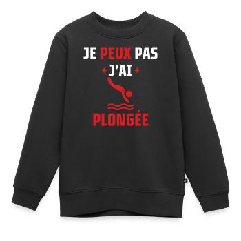 je peux pas j'ai plongée - Sweat Premium enfant bio - noir - Devant - AI Model Kid Female (0cm)