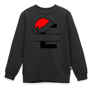 Alphabet Noël Lettre E a personnaliser - Sweat Premium enfant bio - noir - Devant - AI Model Kid Female (0cm)