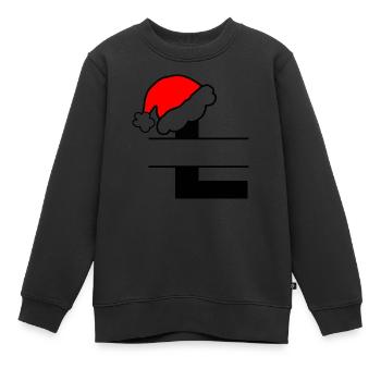 Alphabet Noël Lettre L a personnaliser - Sweat Premium enfant bio - noir - Devant - AI Model Kid Female (0cm)