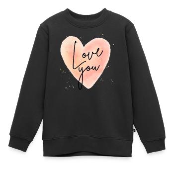 Je t’aime - Sweat Premium enfant bio - noir - Devant - AI Model Kid Female (0cm)