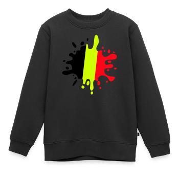 farbklecks belgien - Kinder Premium Organic Sweatshirt - Schwarz - Vorne - AI Model Kid Female (0cm)