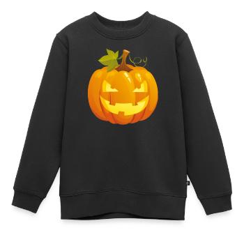 Kürbis Halloween - Kinder Premium Organic Sweatshirt - Schwarz - Vorne - AI Model Kid Female (0cm)