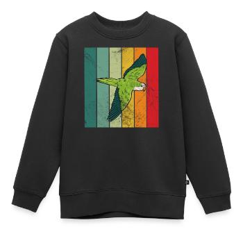 Quaker parrot retro - Kinder Premium Organic Sweatshirt - Schwarz - Vorne - AI Model Kid Female (0cm)