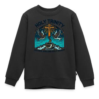 Heilige Dreifaltigkeit, Vatersohn und Heiliger Braten - Kinder Premium Organic Sweatshirt - Schwarz - Vorne - AI Model Kid Female (0cm)
