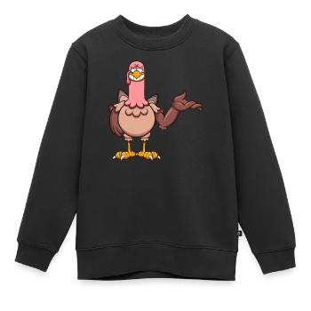 Dessin animé Turquie - Sweat Premium enfant bio - noir - Devant - AI Model Kid Female (0cm)