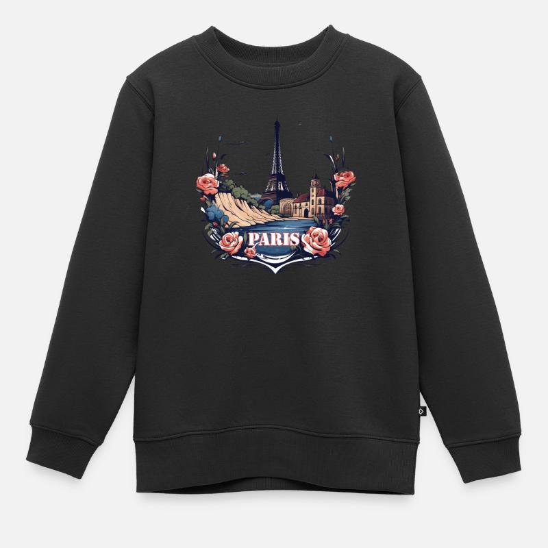 Tee shirt Paris - Sweat Premium enfant bio - noir