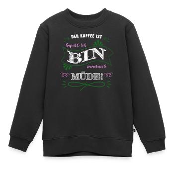 koffein bday ich liebe kaffee baristia weihnachten - Kinder Premium Organic Sweatshirt - Schwarz - Vorne - AI Model Kid Female (0cm)