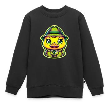 Detektiv Duck - Kinder Premium Organic Sweatshirt - Schwarz - Vorne - AI Model Kid Female (0cm)