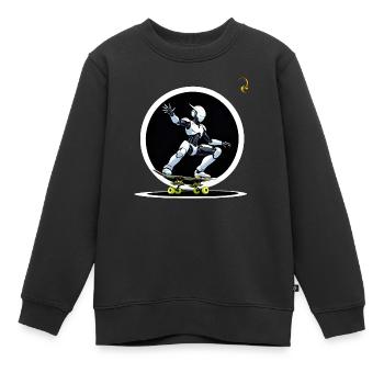 DAS SKATEBOARD DER ZUKUNFT - Kinder Premium Organic Sweatshirt - Schwarz - Vorne - AI Model Kid Female (0cm)