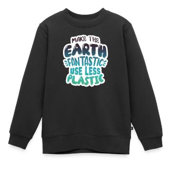 Réduire le plastique - Sweat Premium enfant bio - noir - Devant - AI Model Kid Female (0cm)