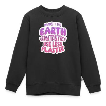 Réduire le plastique - Sweat Premium enfant bio - noir - Devant - AI Model Kid Female (0cm)