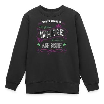 feminist love female activism black lgbt - Kinder Premium Organic Sweatshirt - Schwarz - Vorne - AI Model Kid Female (0cm)