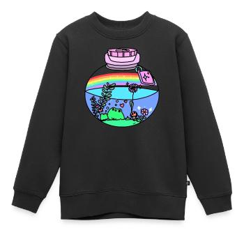 Frösche im Glas - Kinder Premium Organic Sweatshirt - Schwarz - Vorne - AI Model Kid Female (0cm)