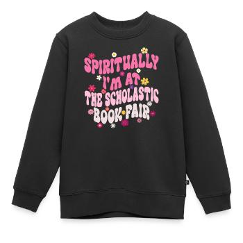 Spirituell bin ich auf der Scholastic Book Fair - Kinder Premium Organic Sweatshirt - Schwarz - Vorne - AI Model Kid Female (0cm)