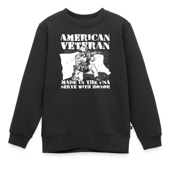 Armée, Guerre, Militaire, Uniforme, Force, Soldat Camouflage - Sweat Premium enfant bio - noir - Devant - AI Model Kid Female (0cm)