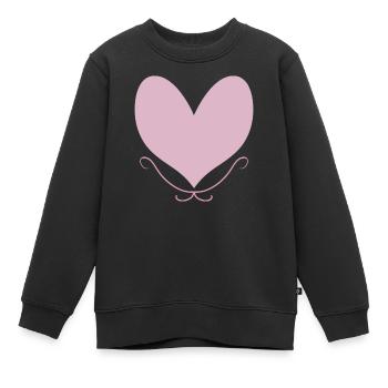 COEUR Rose - Sweat Premium enfant bio - noir - Devant - AI Model Kid Female (0cm)