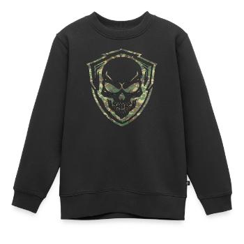 Armée, Guerre, Militaire, Uniforme, Force, Soldat Camouflage - Sweat Premium enfant bio - noir - Devant - AI Model Kid Female (0cm)