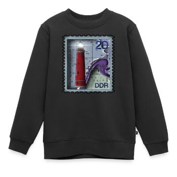 Timbre de phare - Sweat Premium enfant bio - noir - Devant - AI Model Kid Female (0cm)
