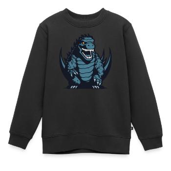 Tyrannosaurus Rex Logo - Kinder Premium Organic Sweatshirt - Schwarz - Vorne - AI Model Kid Female (0cm)