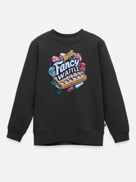 La gaufre fantaisie - Sweat Premium enfant bio - noir