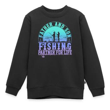fisch, fisch, angeln, see, meer, angeln, fauna, exotisch - Kinder Premium Organic Sweatshirt - Schwarz - Vorne - AI Model Kid Female (0cm)