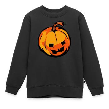 citrouille - Sweat Premium enfant bio - noir - Devant - AI Model Kid Female (0cm)