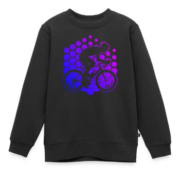 Road Cyclist Road Cycling Road Bike Road Bike - Kids Premium Organic Sweatshirt - black - Front - AI Model Kid Female (0cm)