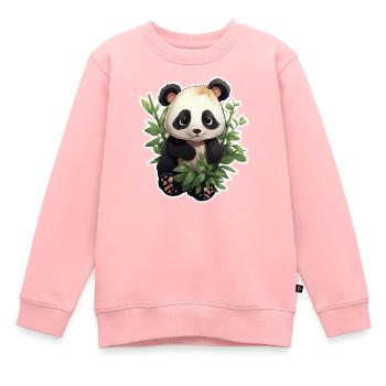 Panda Mignon - Sweat Premium enfant bio - rose - Devant - AI Model Kid Female (0cm)