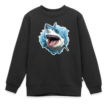 Hai im Ozean - Kinder Premium Organic Sweatshirt - Schwarz - Vorne - AI Model Kid Female (0cm)
