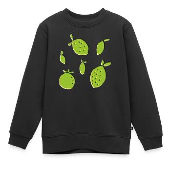 citron orange citron vert - Sweat Premium enfant bio - noir - Devant - AI Model Kid Female (0cm)