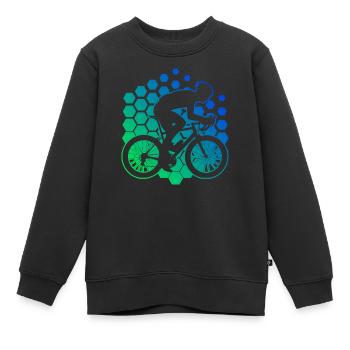 Road Cyclists Road Bike Road Bike Road Cycling - Kids Premium Organic Sweatshirt - black - Front - AI Model Kid Female (0cm)