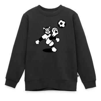 Soccer Cat Fußball Katze - Kinder Premium Organic Sweatshirt - Schwarz - Vorne - AI Model Kid Female (0cm)