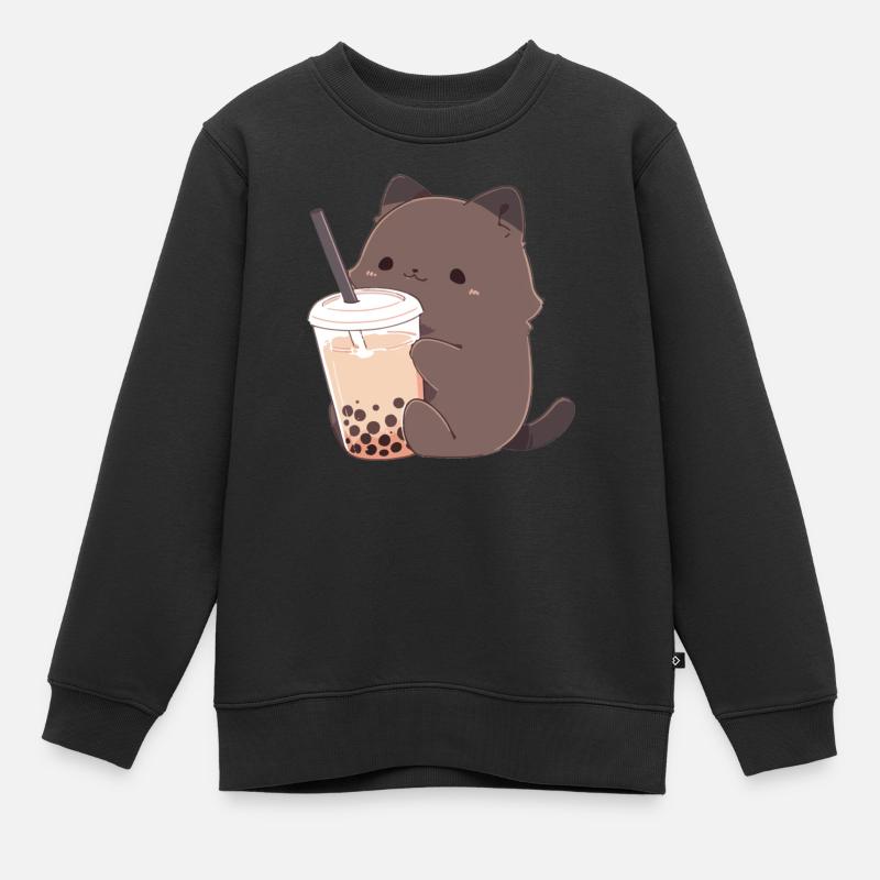 chat mignon - Sweat Premium enfant bio - noir