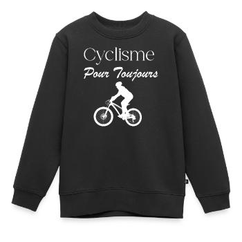 cyclisme pour Toujours - Sweat Premium enfant bio - noir - Devant - AI Model Kid Female (0cm)
