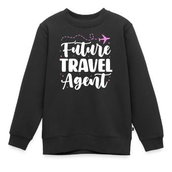 Future travel agent - Kinder Premium Organic Sweatshirt - Schwarz - Vorne - AI Model Kid Female (0cm)