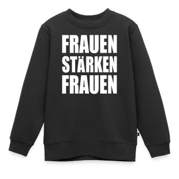 frauen stärken frauen - Kinder Premium Organic Sweatshirt - Schwarz - Vorne - AI Model Kid Female (0cm)